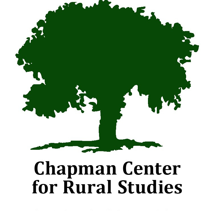 Image of a tree in green with text "Chapman Center for Rural Studies" in black below.