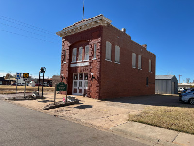 Exterior of the red brick Kiowa Historical Society Museum