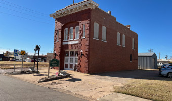 Exterior of the red brick Kiowa Historical Society Museum
