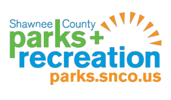 Shawnee County Parks + Recreation logo with a stylized half sun and the website parks.snco.us