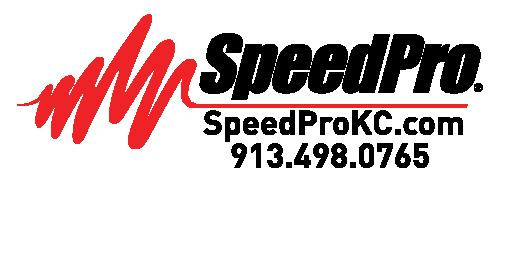 SpeedPro logo with text in black and a squiggly red line underneath with speedprokc.com and 913.498.0765